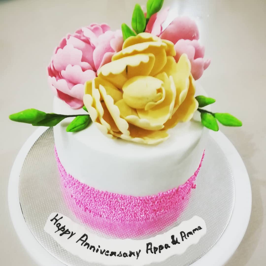 Happy Birthday Dad (written in Tamil) 1 | Pink Swan Vegetarian Cakes |  Flickr