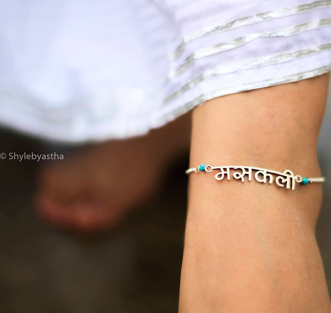 shiprajoshi88, loved the anklet नखरेवाली on ypur pretty feet, and that  tattoo has taken our heart!! #q… | Poetic jewelry, Pandora charm bracelet,  Anklet bracelet