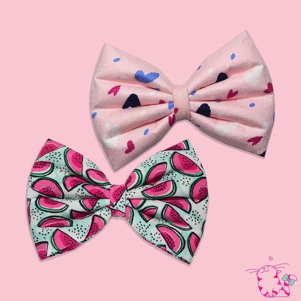 Cute & Super Safe Hardware Buckle Collar with Adorable Detachable Bows.  Beautiful Bowties Designs – Sniff & Bark