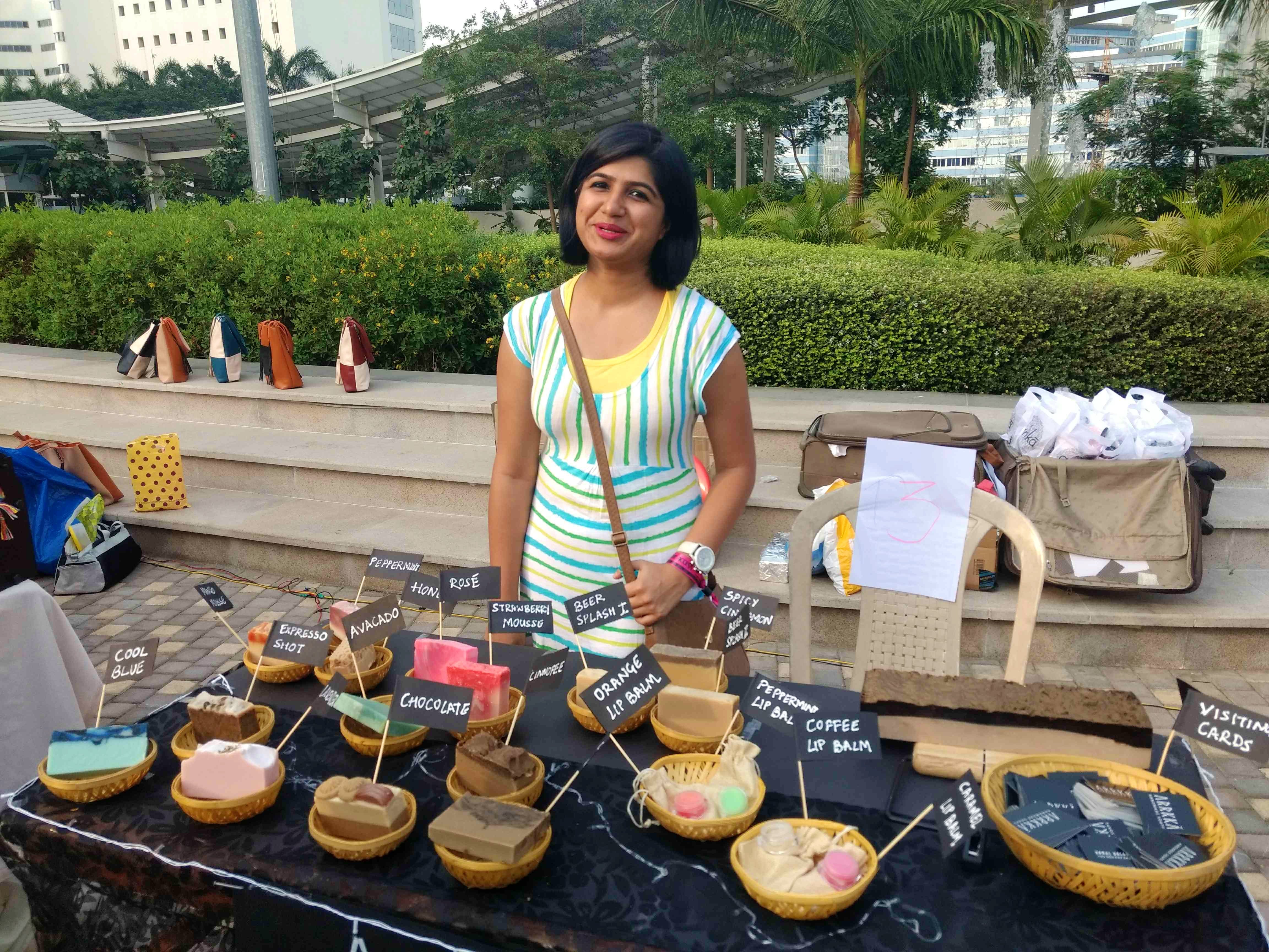 Arrkka - a cool stall at L'il Flea selling handmade soaps and lip balms in cool varieties like chocolate, beer, peppermint, espresso,strawberry mousse and caramel. Stall no.T3. Komal is available at 9004332457 and delivers all over Mumbai.She's also at L'il Flea tomorrow and next weekend..so RUSH!!