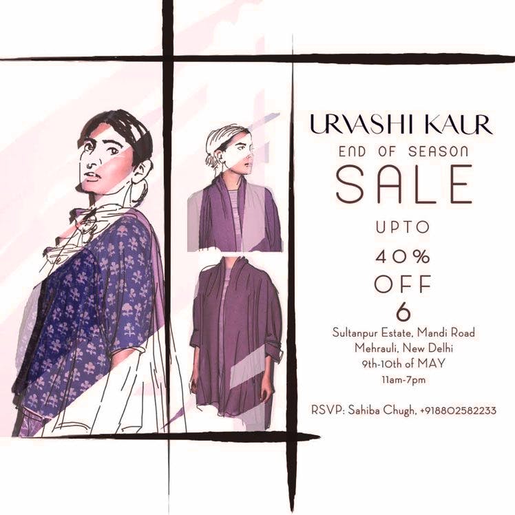 The sales strike again! One of my favourite handloom labels - Urvashi Kaur goes on sale.