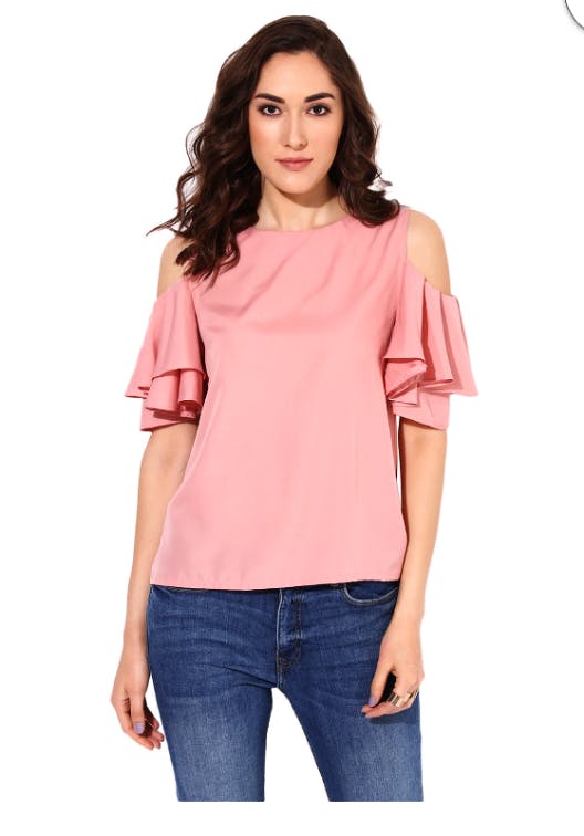 Clothing,Shoulder,Sleeve,Neck,Pink,Peach,Blouse,Top,Joint,Photo shoot