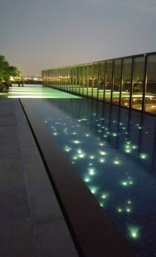 Night,Light,Architecture,Water,Reflection,Lighting,Sky,Line,Design,Reflecting pool