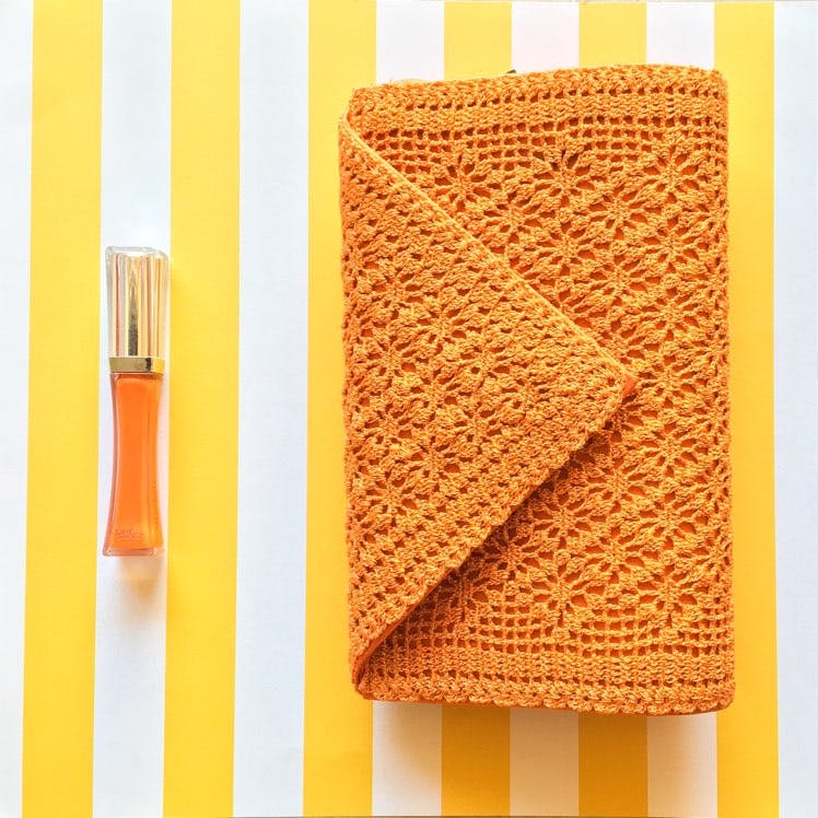 Yellow,Orange,Textile,Linens,Towel,Pattern,Wallet,Rectangle,Dishcloth