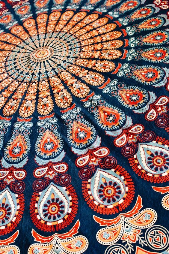 Pattern,Orange,Textile,Design,Carpet,Motif,Tapestry,Visual arts,Art,Flooring