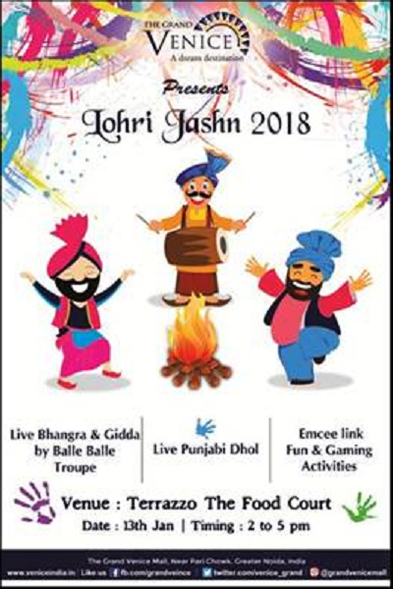 Lohri Jashn at The Grand Venice mall on 13th Jan 2018 from 2 to 5pm