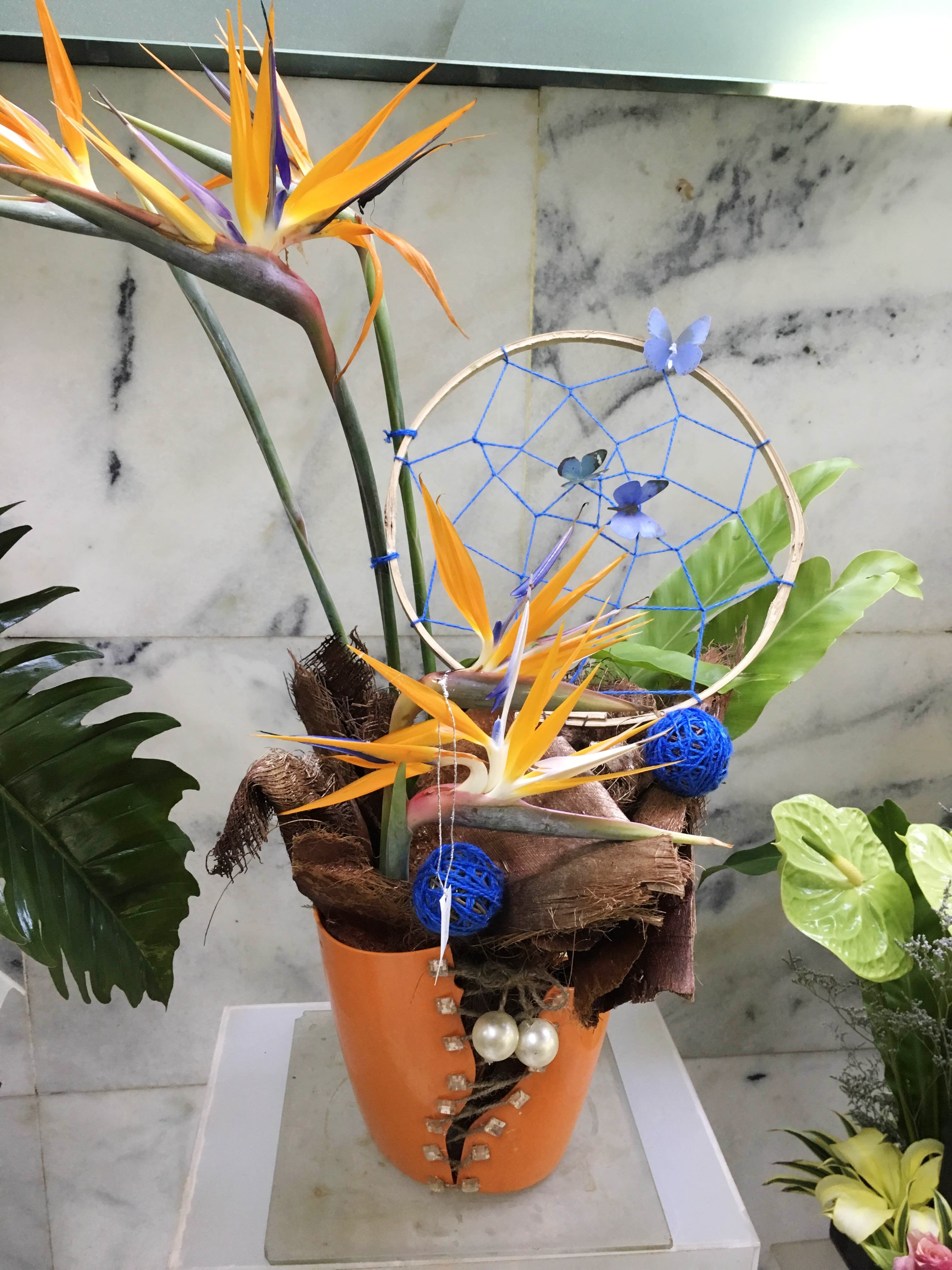 Flowerpot,bird of paradise,Flower,Plant,Floral design,Floristry,Houseplant,Art,Ikebana,Flower Arranging