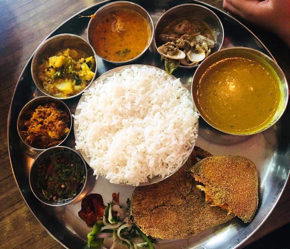 Dish,Food,Cuisine,Steamed rice,Ingredient,Meal,Lunch,White rice,Rice and curry,Nepalese cuisine