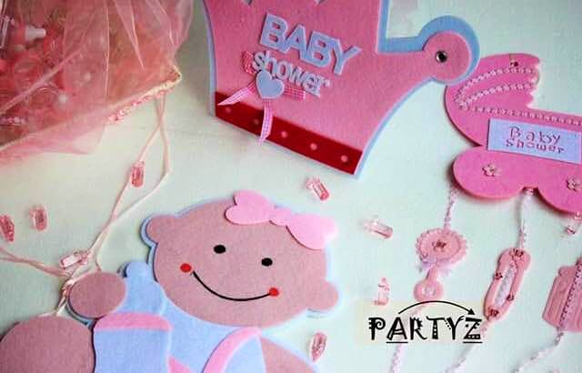 Pink,Party favor,Paper,Baby shower