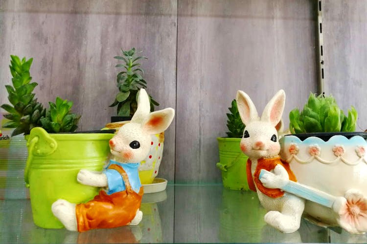 Toy,Organism,Flowerpot,Figurine,Grass,Easter bunny,Animation,Rabbits and Hares,Rabbit,Vegetable