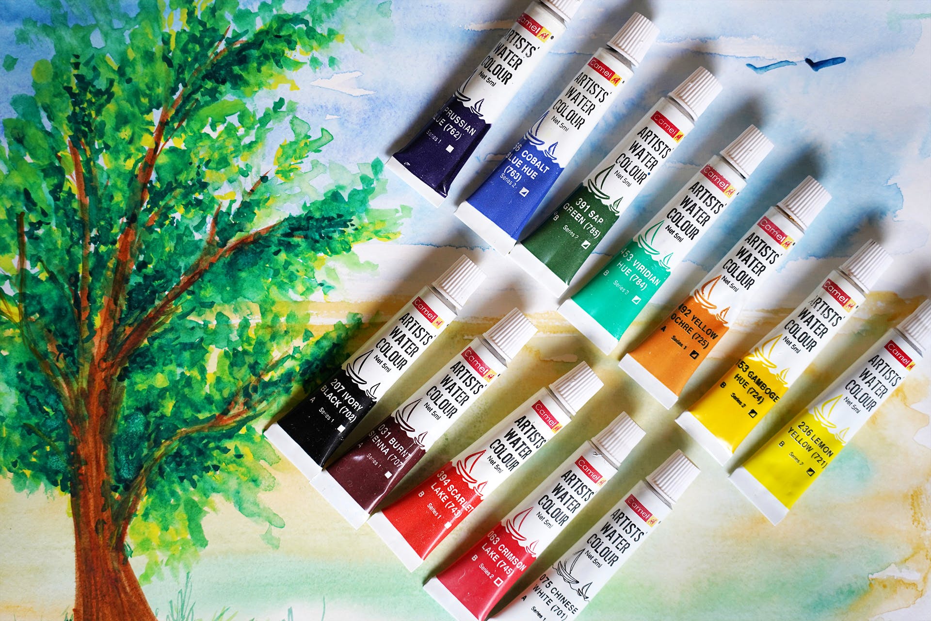 Watercolor paint,Paint,Material property,Acrylic paint,Tree,Font