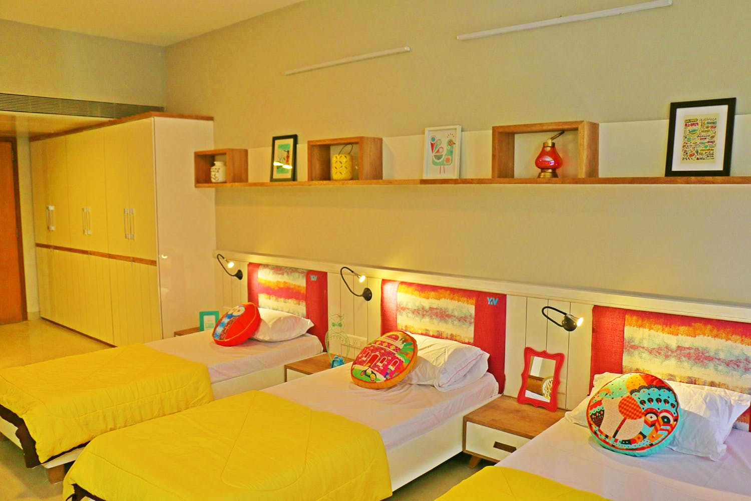Room,Furniture,Bed,Bedroom,Property,Interior design,Bed sheet,Yellow,Building,Bedding
