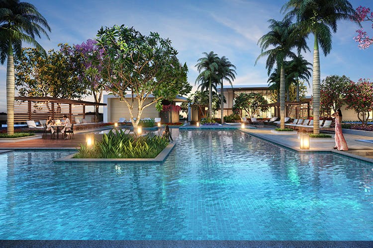 Swimming pool,Resort,Property,Building,Reflecting pool,Real estate,Vacation,Resort town,Leisure,Tree