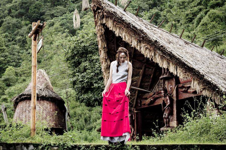 Green,Red,Tree,Adaptation,Grass,Rural area,Dress,Forest,Wood,House