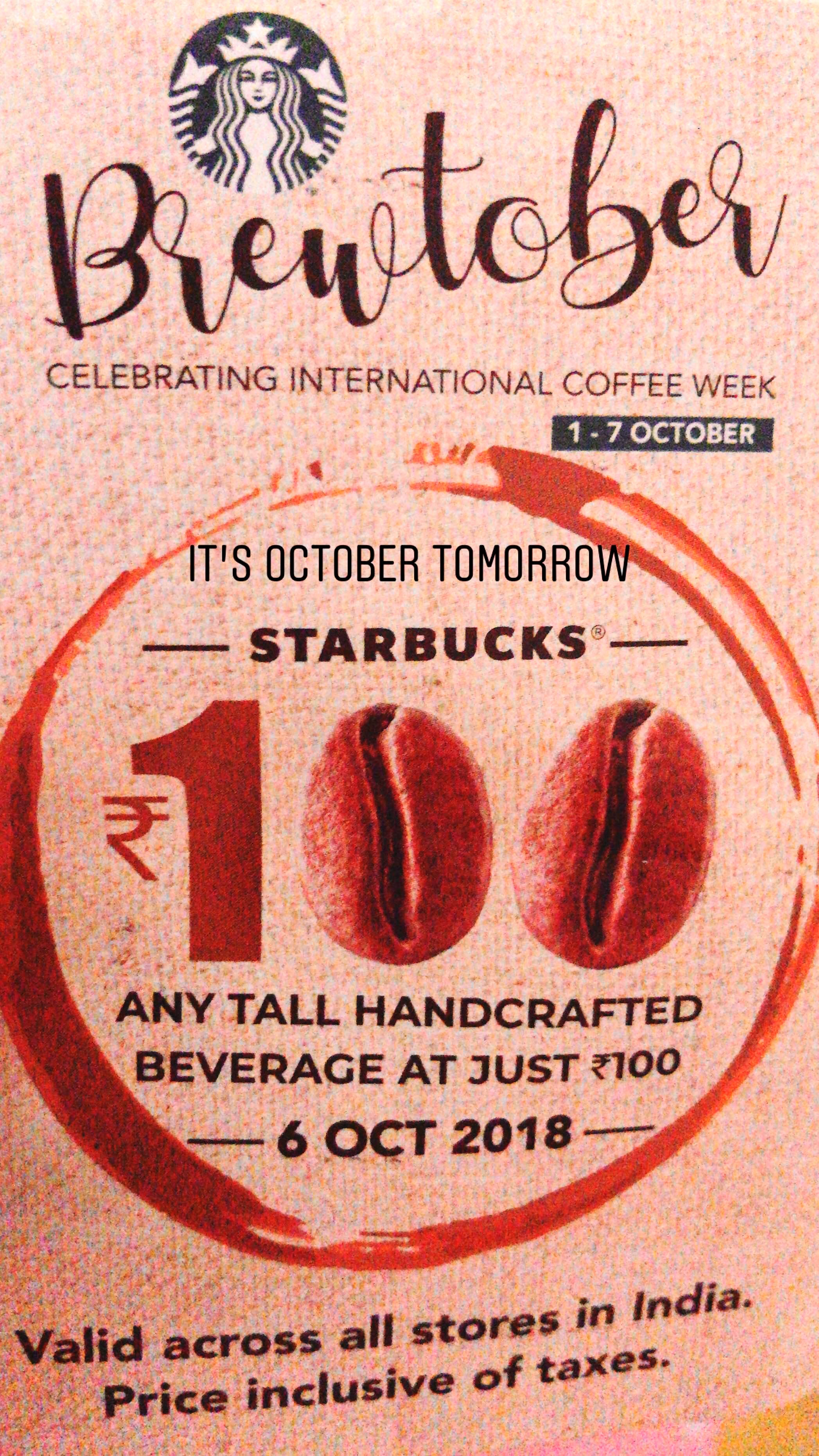 Celebrate International Coffee Week With Starbucks' Brewtober Till