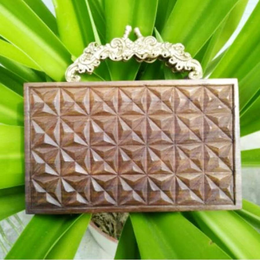 Leather box bag | Buy square leather box purse online | Kalpané
