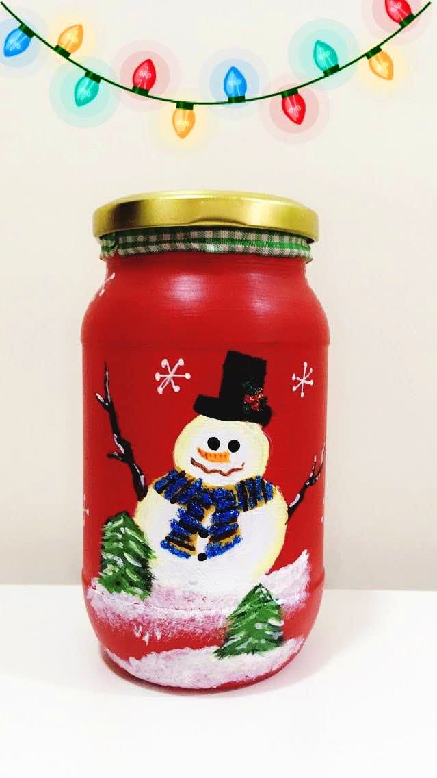 Mason jar,Snowman,Lid,Cookie jar,Home accessories