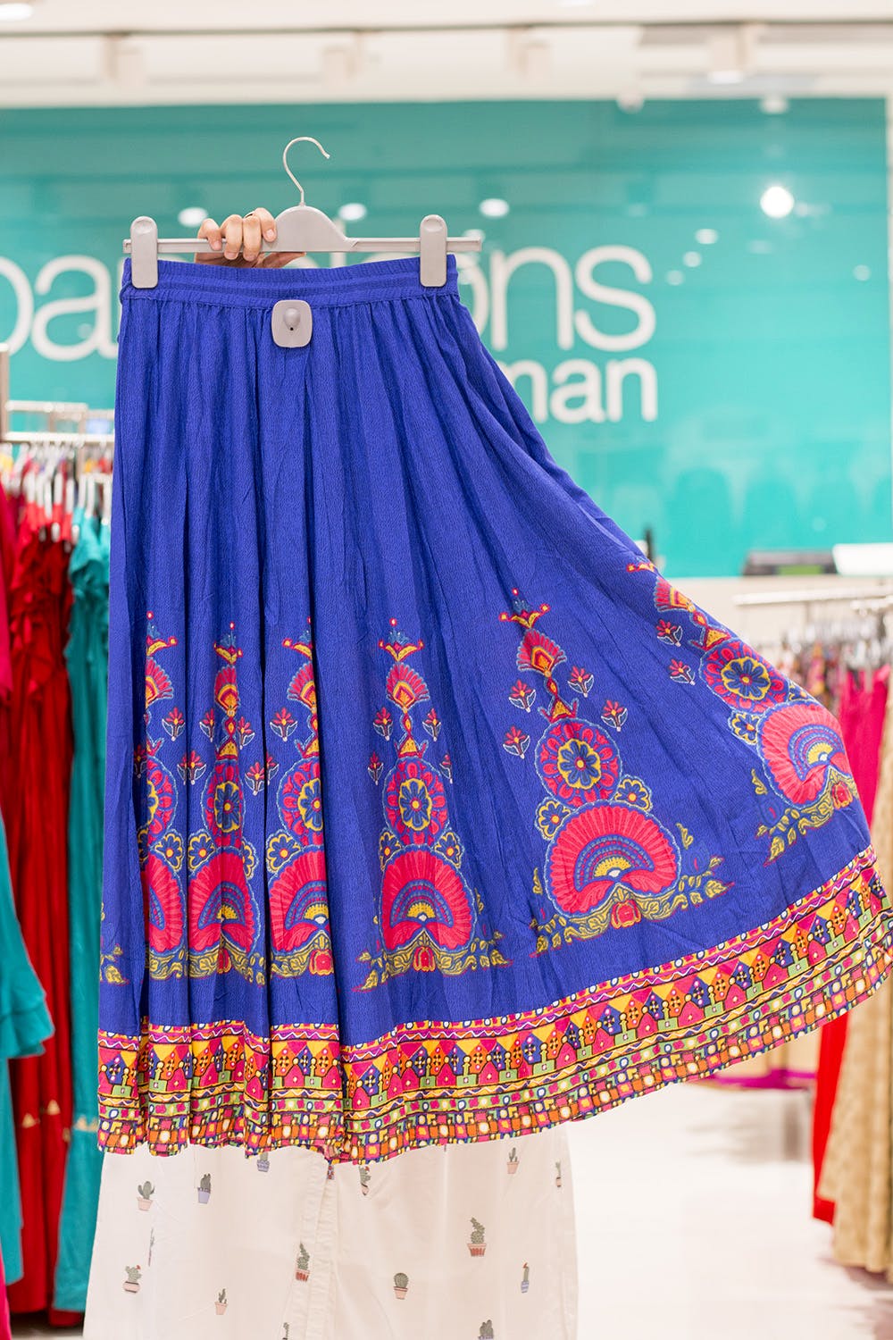 Akkriti by Pantaloons Printed Women Flared Blue Skirt  Buy Akkriti by  Pantaloons Printed Women Flared Blue Skirt Online at Best Prices in India   Flipkartcom