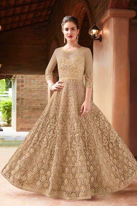 WhatsApp on 9496803123 to customise your handcrafted bridal attire | Gown  party wear, Indian gowns dresses, Long gown dress
