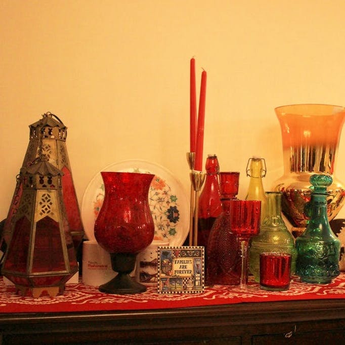 Red,Still life,Vase,Glass,Room,Still life photography,Ceramic,Interior design