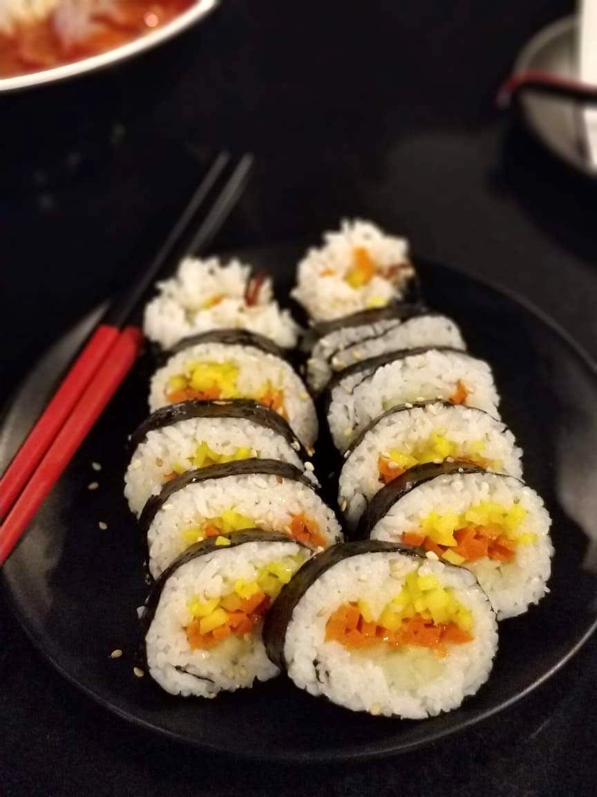 Dish,Gimbap,Food,Cuisine,Sushi,Ingredient,Comfort food,California roll,Steamed rice,Side dish