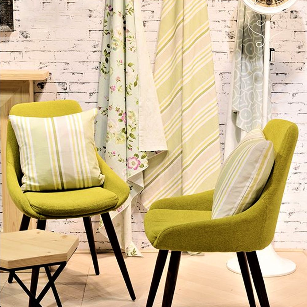 Chair,Furniture,Yellow,Interior design,Room,Wall,Wallpaper,Curtain,Design,Textile