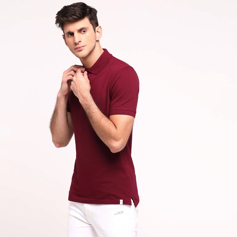 Men Solid Cotton Organic Polo T-Shirt