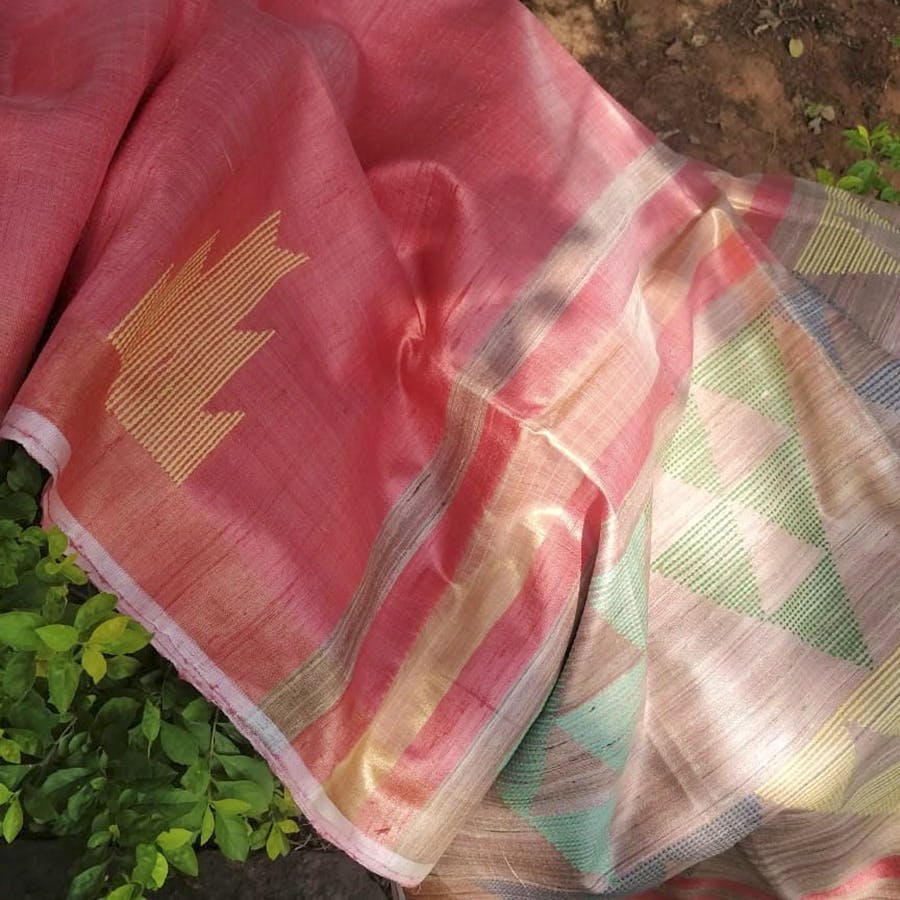 Pink,Textile,Silk,Orange,Peach,Pattern,Plaid,Linens,Pattern,Dye