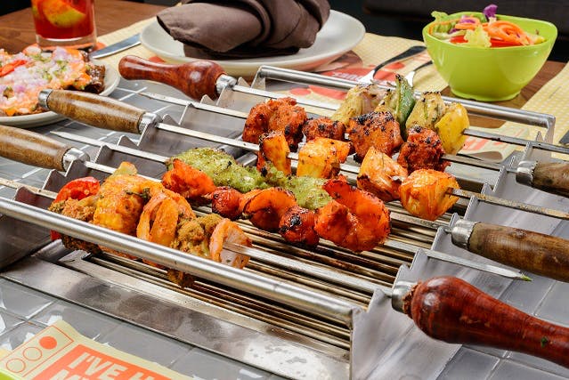 Dish,Food,Cuisine,Barbecue,Yakitori,Meat,Ingredient,Fried food,Chicken tikka,Kebab