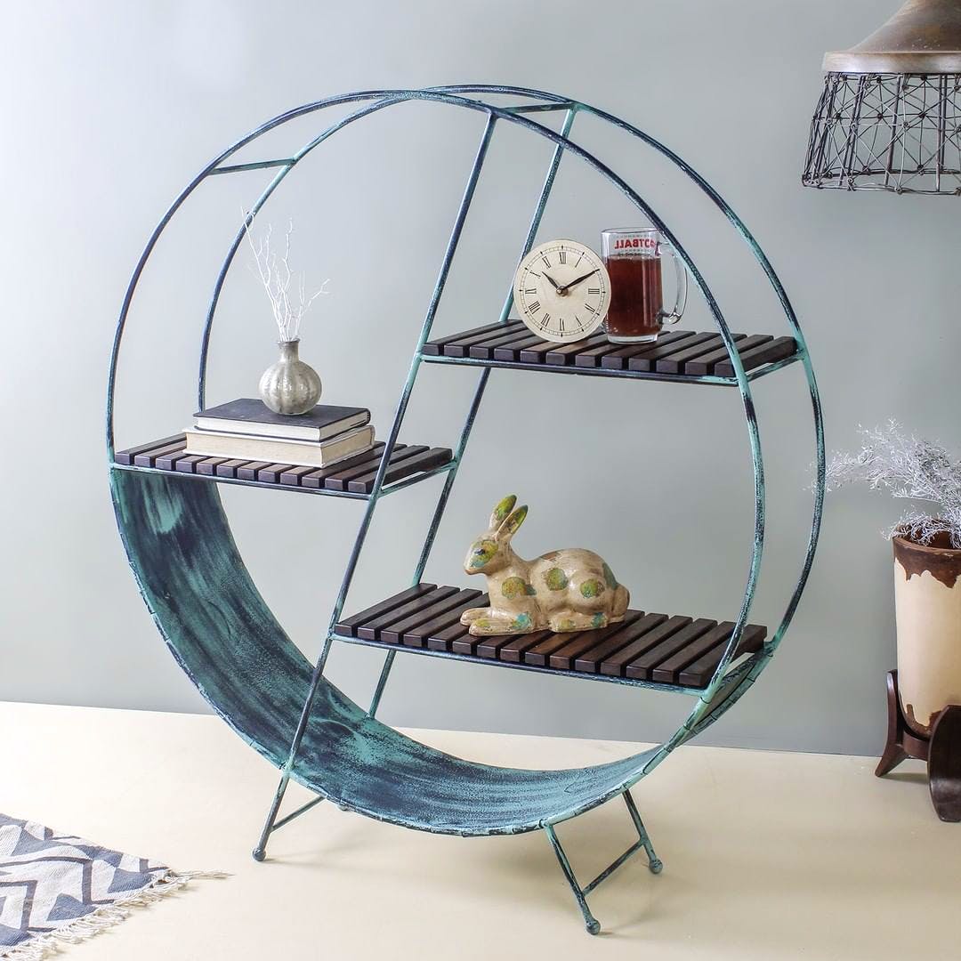 Shelf,Cage,Furniture,Iron,Shelving,Table,Room,Interior design,Metal,Oval