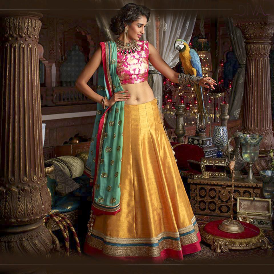 Navy Blue Wedding Wear Georgette Lehenga Choli – Desi Diva Fashion