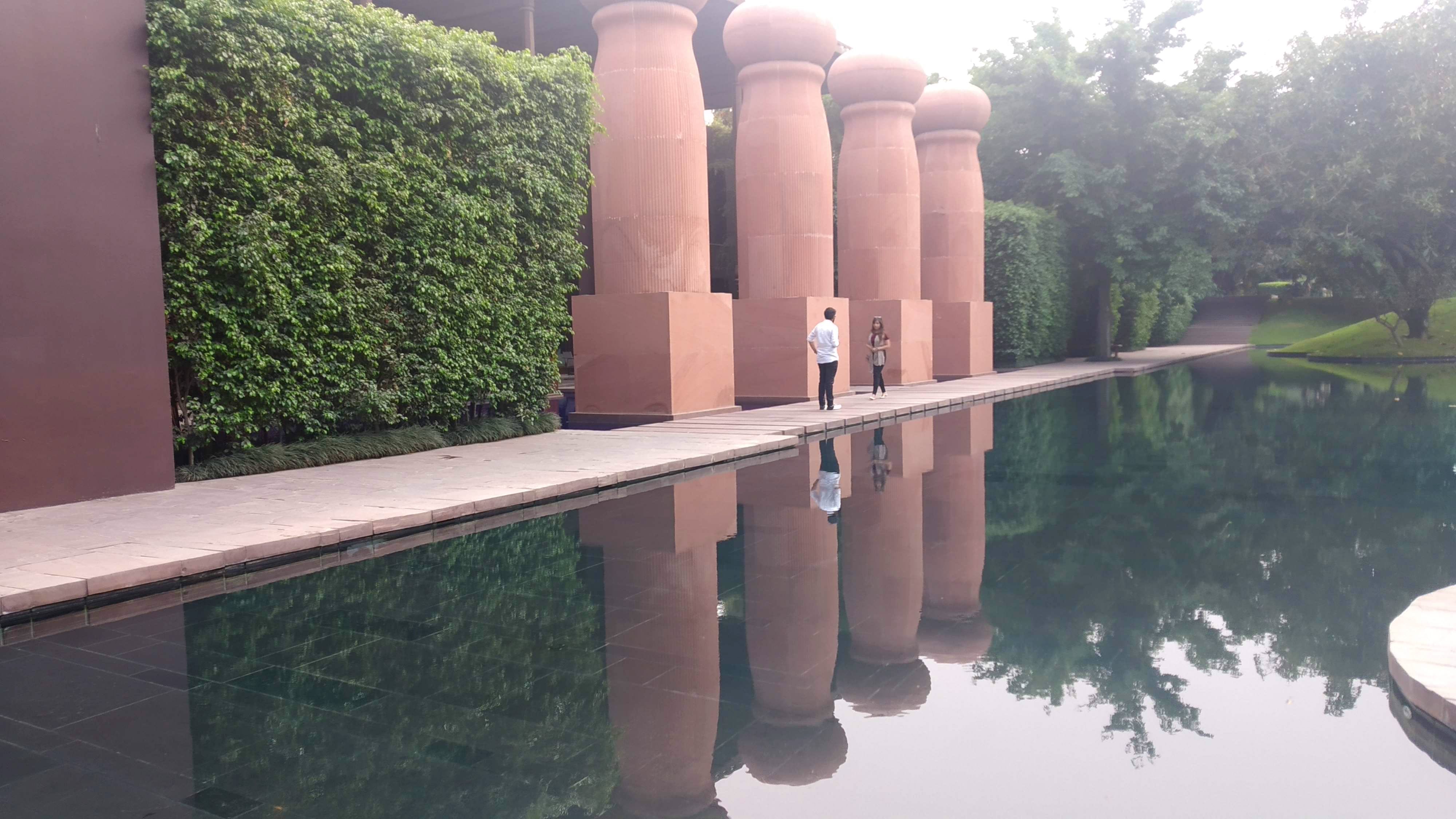 Water,Reflecting pool,Reflection,Architecture,Column