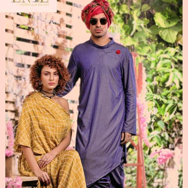 Couple dress silk Saree and Kurta | Couple dress, Silk dress, Set saree