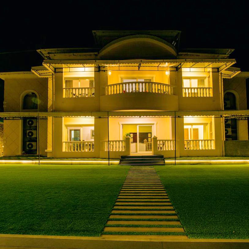 Green,Building,Light,Night,Architecture,House,Property,Yellow,Lighting,Estate
