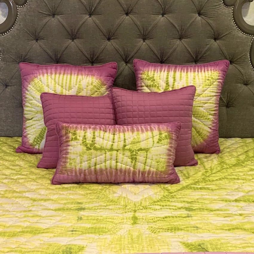 Cushion,Pillow,Throw pillow,Furniture,Green,Purple,Bedding,Pink,Textile,Linens