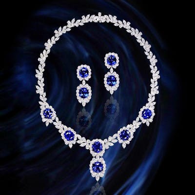Jewellery,Cobalt blue,Fashion accessory,Blue,Diamond,Body jewelry,Sapphire,Necklace,Gemstone,Crystal