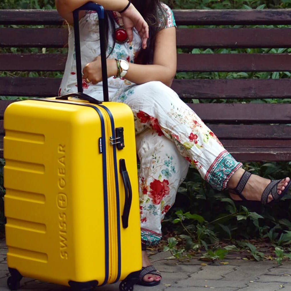 Suitcase,Yellow,Hand luggage,Baggage,Luggage and bags,Travel,Bag