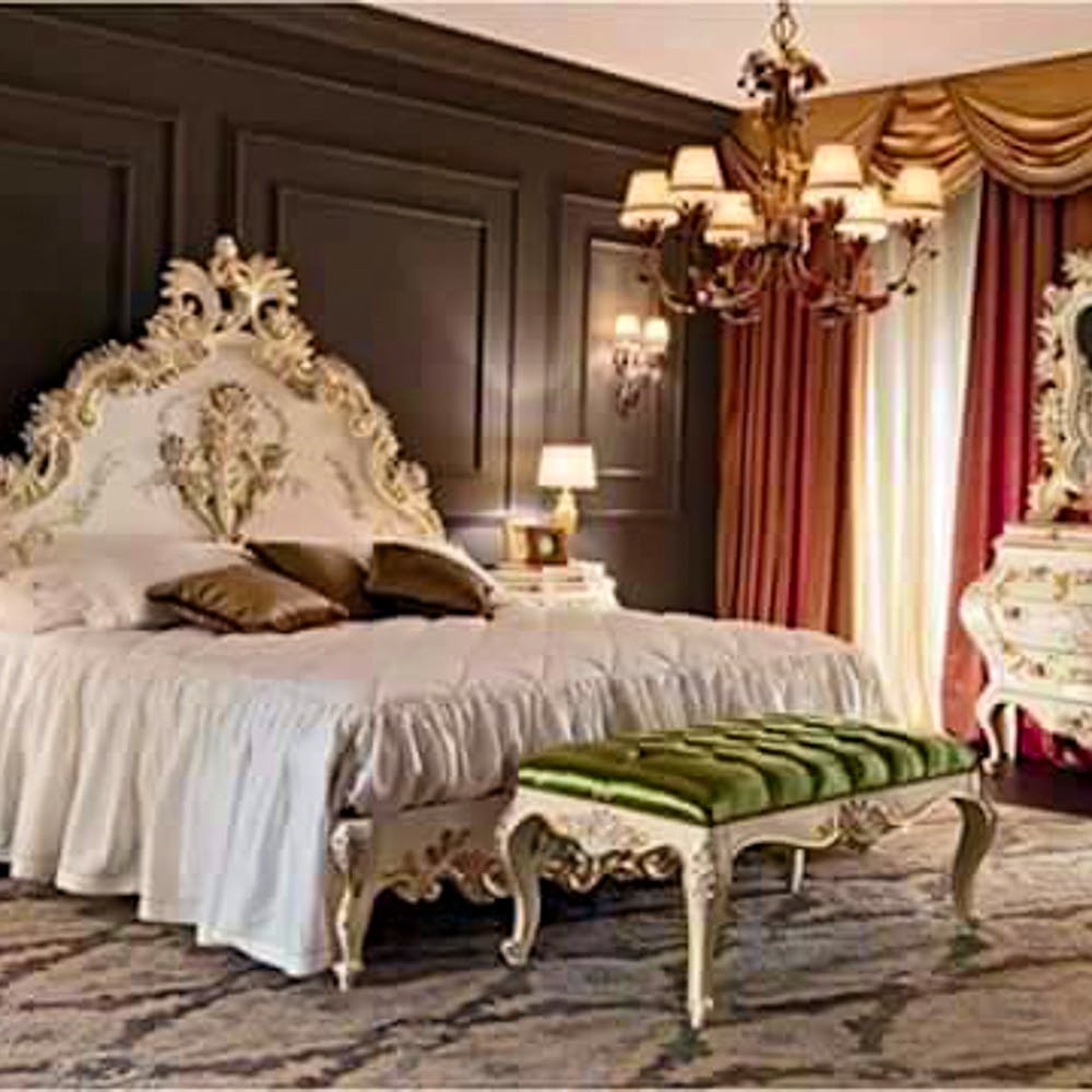 Bedroom,Furniture,Bed,Room,Bed frame,Interior design,Classic,Bedding,Canopy bed,Bed sheet