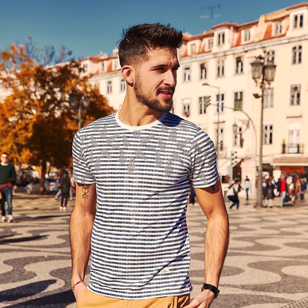 Clothing,T-shirt,Cool,Sleeve,Yellow,Street fashion,Neck,Fashion,Male,Facial hair