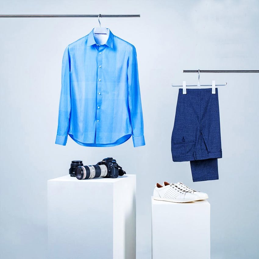 Clothes hanger,Clothing,Blue,Denim,Design,Textile,Outerwear,Fashion design,Electric blue,Pattern