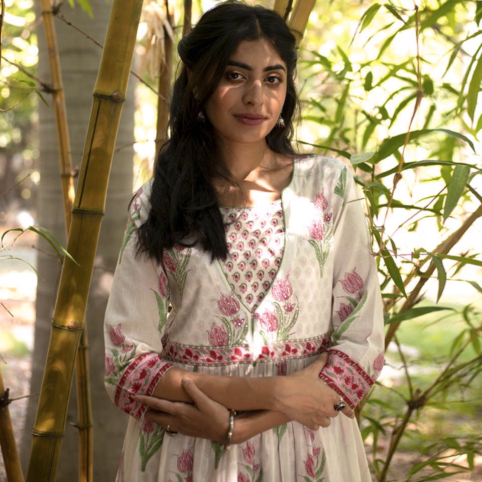 Buy White Handcrafted Cotton Straight Farsi for Women | FGSF20-33 | Farida  Gupta