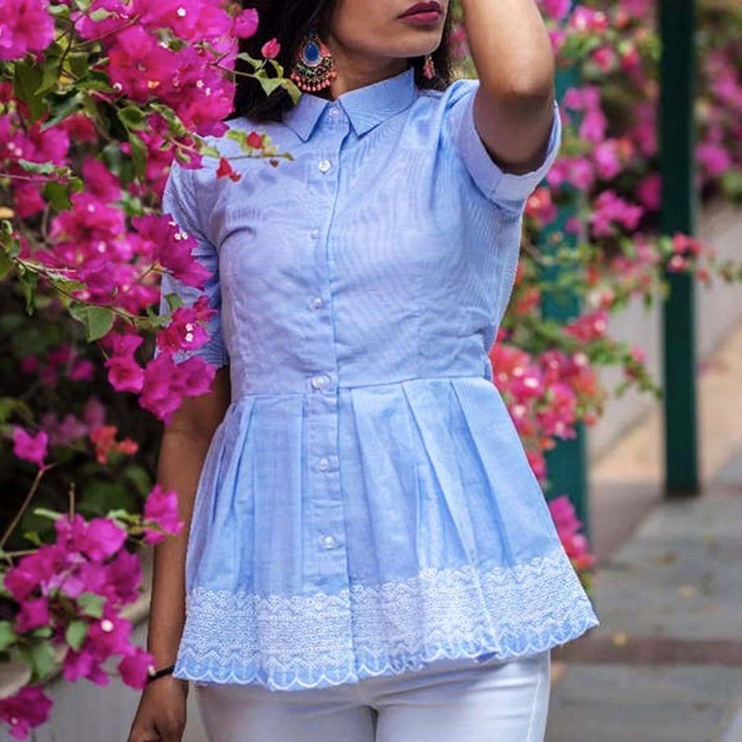 Clothing,Denim,White,Pink,Blue,Waist,Jeans,Neck,Dress,Shoulder