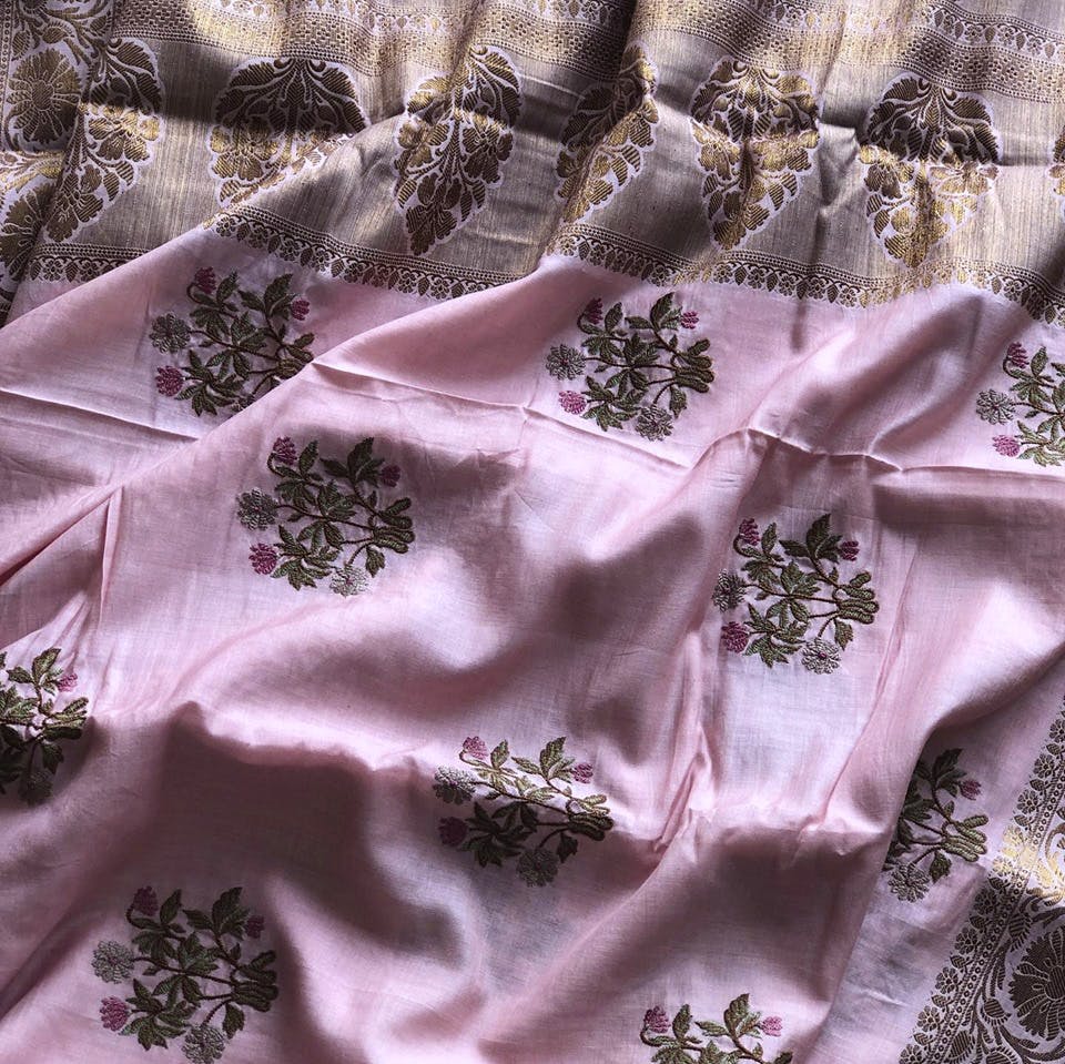 Pink,Lilac,Purple,Textile,Lavender,Violet,Silk,Satin,Embroidery,Needlework