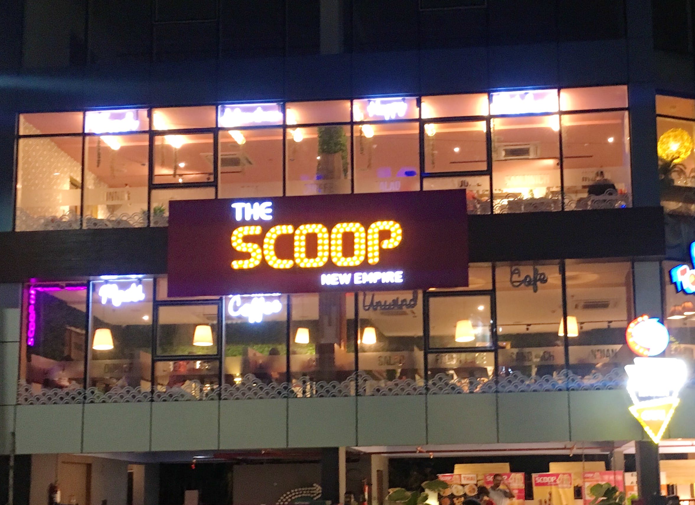 Building,Electronic signage,Night,Signage