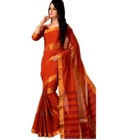 Clothing,Orange,Sari,Maroon,Brown,Yellow,Silk,Formal wear,Peach,Textile