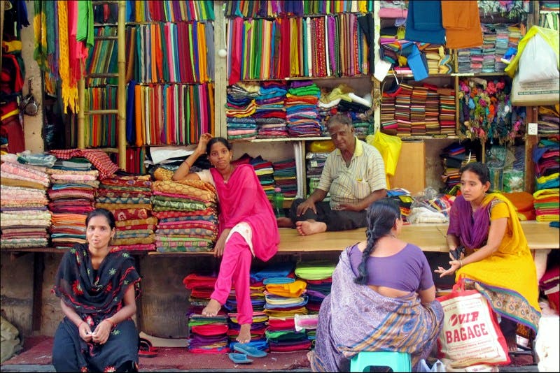 Selling,Bazaar,Sari,Textile,Public space,Market,Marketplace,Shopping