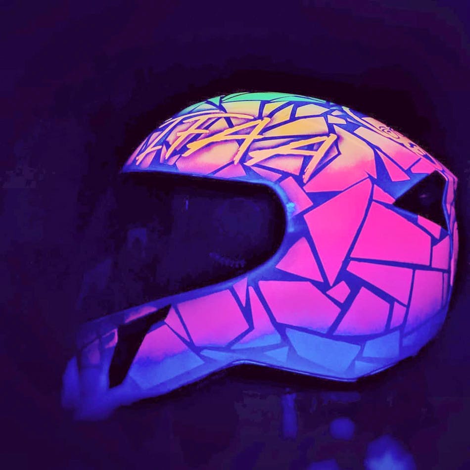 Purple,Violet,Helmet,Electric blue,Psychedelic art,Graphic design,Graphics,Art