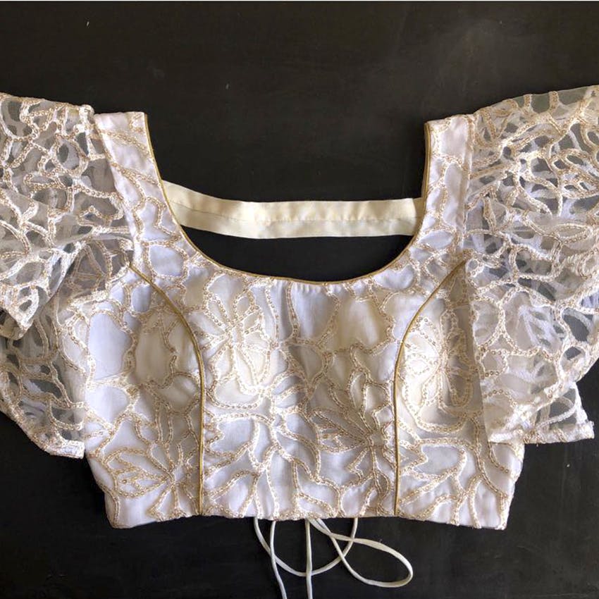 White,Clothing,Lace,Blouse,Dress,Crop top,Textile,Outerwear,Sleeve,Brassiere