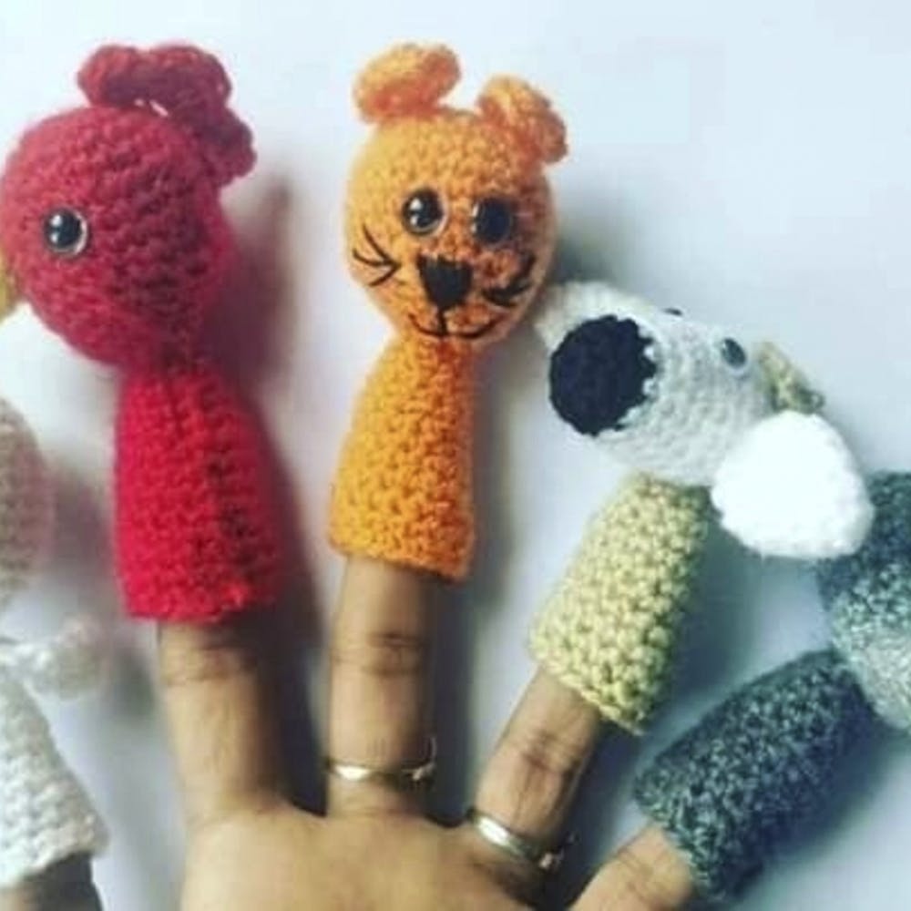 Crochet,Stuffed toy,Finger,Toy,Art,Puppet,Hand,Design,Craft,Pattern