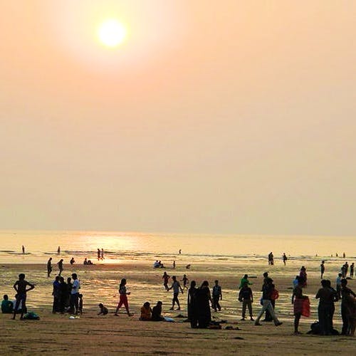 People on beach,Beach,Sky,Horizon,Sea,Sunset,Ocean,Sun,Sand,Morning